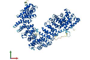AlphaFold protein structure predicition of Human Recombinant IPO11 Protein, UniprotID Q9UI26