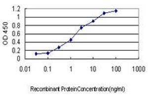 Detection limit for recombinant GST tagged TNFRSF10A is approximately 0. (TNFRSF10A anticorps  (AA 105-204))