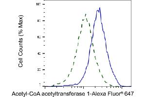 Validation of Acetyl-CoA acetyltransferase 1 knockdown using flow cytometry.