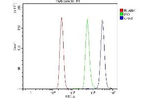 Flow Cytometry analysis of U937 cells using anti-Choline Acetyltransferase/CHAT antibody (ABIN7599964). (Choline Acetyltransferase anticorps  (AA 131-704))