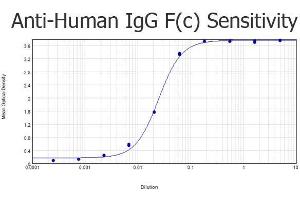 ELISA results of purified Rabbit anti-Human IgG F(c) Antibody Peroxidase Conjugated tested against purified Human IgG F(c).