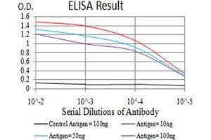 Black line: Control Antigen (100 ng);Purple line: Antigen (10ng); Blue line: Antigen (50 ng); Red line:Antigen (100 ng)