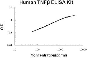 Human TNF beta Accusignal ELISA Kit Human TNF beta AccuSignal ELISA Kit standard curve. (LTA Kit ELISA)