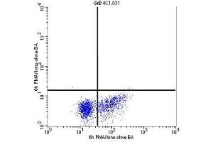 Intracellular detection of granzyme B in human PBMC by FACS analysis using C1. (GZMB anticorps)