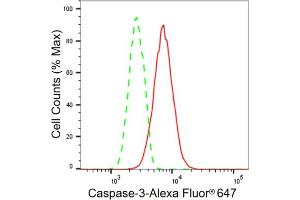 Flow cytometric analysis of Caspase 3 expression in HT- cells using Caspase-3 antibody (ABIN7797895), 1:2,000).