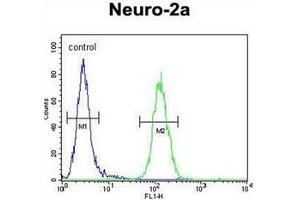 Flow cytometric analysis of Neuro-2a cells using LCN10 Antibody (Center) Cat. (LCN10 anticorps  (Middle Region))