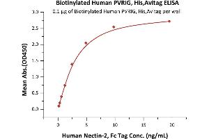 Immobilized Biotinylated Human PVRIG, His,Avitag (ABIN6973210) at 1 μg/mL (100 μL/well) on Streptavidin precoated (0. (PVRIG Protein (AA 41-171) (His tag,AVI tag,Biotin))