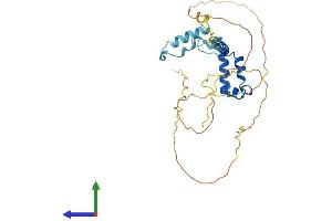 AlphaFold protein structure predicition of Mouse Recombinant Sap30bp Protein, UniprotID Q02614