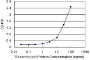 Sandwich ELISA detection sensitivity ranging from 1 ng/mL to 100 ng/mL. (TSC22D3 (Humain) Matched Antibody Pair)