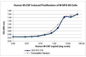 SDS-PAGE of Human Macrophage Colony Stimulating Factor Recombinant Protein Bioactivity of Human Macrophage Colony Stimulating Factor Recombinant Protein. (M-CSF/CSF1 Protéine)