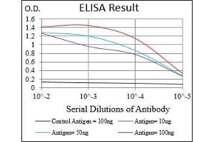 Black line: Control Antigen (100 ng), Purple line: Antigen(10 ng), Blue line: Antigen (50 ng), Red line: Antigen (100 ng),