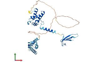 AlphaFold protein structure predicition of Human Recombinant TCEA3 Protein, UniprotID O75764