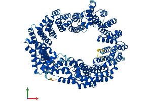 AlphaFold protein structure predicition of Human Recombinant TNPO3 Protein, UniprotID Q9Y5L0