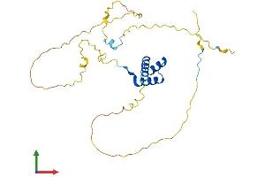 AlphaFold protein structure predicition of Mouse Recombinant Hhex Protein, UniprotID P43120