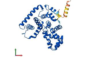 AlphaFold protein structure predicition of Human Recombinant TBC1D7 Protein, UniprotID Q9P0N9