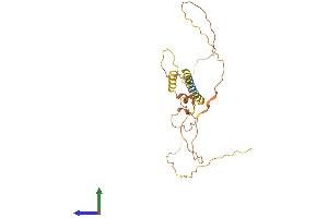 AlphaFold protein structure predicition of Human Recombinant MDFI Protein, UniprotID Q99750