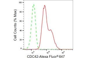 Flow cytometric analysis of CDC42 expression in HepG2 cells using CDC42 antibody (ABIN7798014), 1:2,000). (Recombinant CDC42 anticorps)