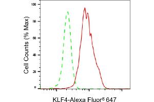 Flow cytometric analysis of KLF4 expression in HepG2 cells using KLF4 antibody (ABIN7799216), 1:2,000). (Recombinant KLF4 anticorps)