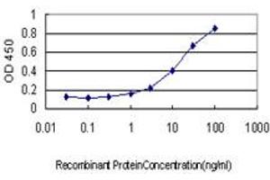 Detection limit for recombinant GST tagged PSMD10 is approximately 0. (PSMD10 anticorps  (AA 127-226))