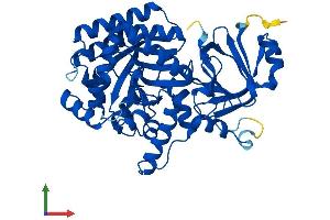 AlphaFold protein structure predicition of Mouse Recombinant Gda Protein, UniprotID Q9R111