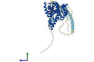 AlphaFold protein structure predicition of Mouse Recombinant Pde9a Protein, UniprotID O70628