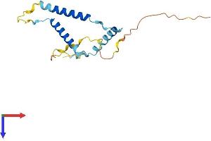 AlphaFold protein structure predicition of Mouse Recombinant Gpsm3 Protein, UniprotID Q3U1Z5