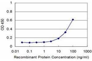 Detection limit for recombinant GST tagged PCBP2 is approximately 3ng/ml as a capture antibody. (PCBP2 anticorps  (AA 1-362))