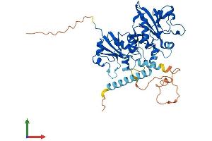 AlphaFold protein structure predicition of Mouse Recombinant Pcyt2 Protein, UniprotID Q922E4
