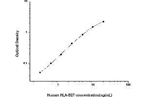 Typical standard curve (Leukocyte Antigen B27 Kit ELISA)