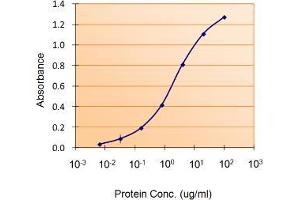 ABIN308453 (5ug/ml) as the reporter with  as the capture rabbit antibody (5ug/ml).