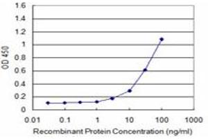 Detection limit for recombinant GST tagged ATF3 is approximately 3ng/ml as a capture antibody. (ATF3 anticorps  (AA 1-181))