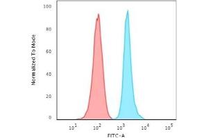 Flow Cytometric Analysis of HeLa cells using Ki67 Mouse Monoclonal Antibody (MKI67/2465). (Ki-67 anticorps  (AA 2293-2478))