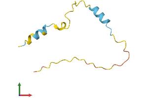 AlphaFold protein structure predicition of Human Recombinant PKIG Protein, UniprotID Q9Y2B9