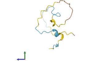 AlphaFold protein structure predicition of Mouse Recombinant Smpx Protein, UniprotID Q9DC77