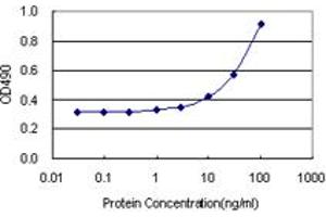 Sandwich ELISA detection sensitivity ranging from 3 ng/mL to 100 ng/mL. (MICA (Humain) Matched Antibody Pair)