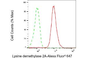Flow cytometric analysis of Lysine demethylase 2A expression in C2C12 cells using Lysine demethylase 2A antibody (ABIN7799299), 1:2,000).