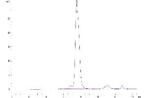 The purity of Human FGFR2 alpha (IIIb) is greater than 95 % as determined by SEC-HPLC.