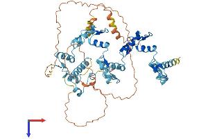 AlphaFold protein structure predicition of Human Recombinant ZFP69B Protein, UniprotID Q9UJL9