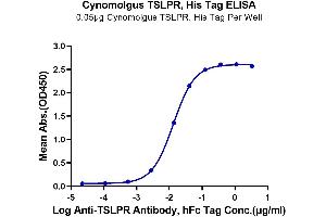 Immobilized Cynomolgus TSLPR, His Tag at 0.