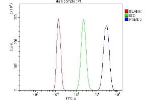 Flow Cytometry analysis of THP-1 cells using anti-PSME2 antibody (ABIN7599137).