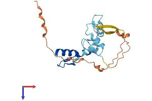 AlphaFold protein structure predicition of Human Recombinant ZNF581 Protein, UniprotID Q9P0T4
