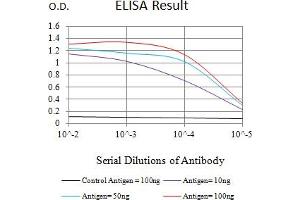 Black line: Control Antigen (100 ng),Purple line: Antigen (10 ng), Blue line: Antigen (50 ng), Red line:Antigen (100 ng)