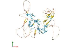 AlphaFold protein structure predicition of Human Recombinant E4F1 Protein, UniprotID Q66K89