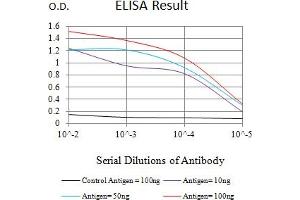 Black line: Control Antigen (100 ng),Purple line: Antigen (10 ng), Blue line: Antigen (50 ng), Red line:Antigen (100 ng)