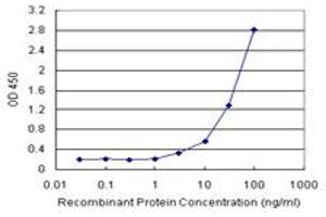 Sandwich ELISA detection sensitivity ranging from 3 ng/mL to 100 ng/mL. (KCNE1 (Humain) Matched Antibody Pair)