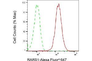 Flow cytometric analysis of RARS1 expression in H9c2 cells using RARS1 antibody (ABIN7799902), 1:2,000). (Recombinant Probable Arginine--tRNA Ligase, Cytoplasmic (RARS-1) anticorps)