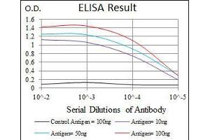 Black line: Control Antigen (100 ng), Purple line: Antigen(10 ng), Blue line: Antigen (50 ng), Red line: Antigen (100 ng),