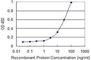 Detection limit for recombinant GST tagged ARHGEF5 is 1 ng/ml as a capture antibody. (ARHGEF5 anticorps  (AA 1-519))