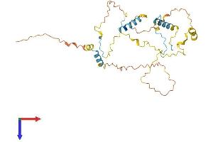 AlphaFold protein structure predicition of Human Recombinant FYTTD1 Protein, UniprotID Q96QD9