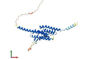 AlphaFold protein structure predicition of Mouse Recombinant Tsnax Protein, UniprotID Q9QZE7
